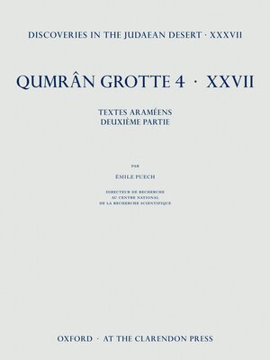cover image of Discoveries in the Judaean Desert XXXVII